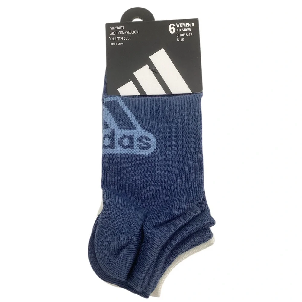 Adidas 6 pk. Superlite Classic No Show Socks (NWT) (Shoe Size: 5-10)